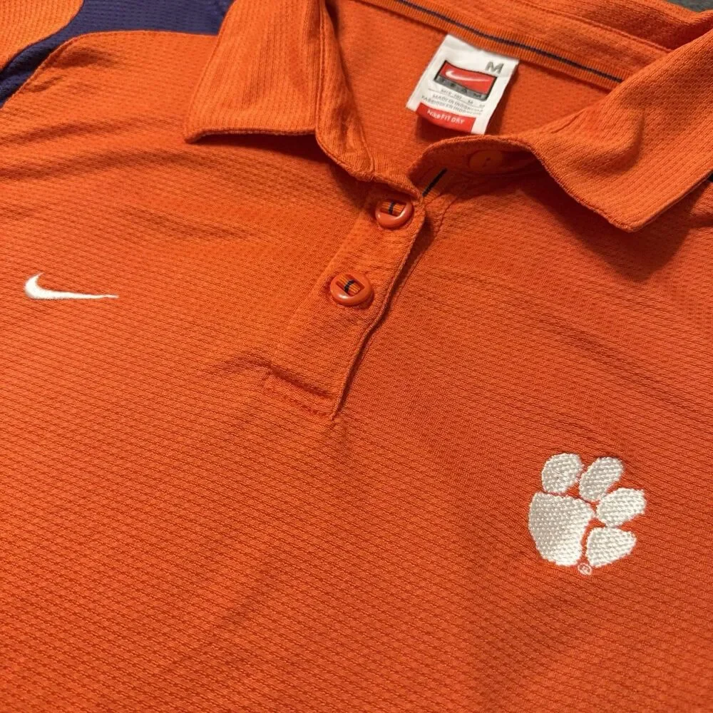 Nike Women’s‎ Polo Clemson Tigers Orange And Purple Authentic Sz M Nike Fit